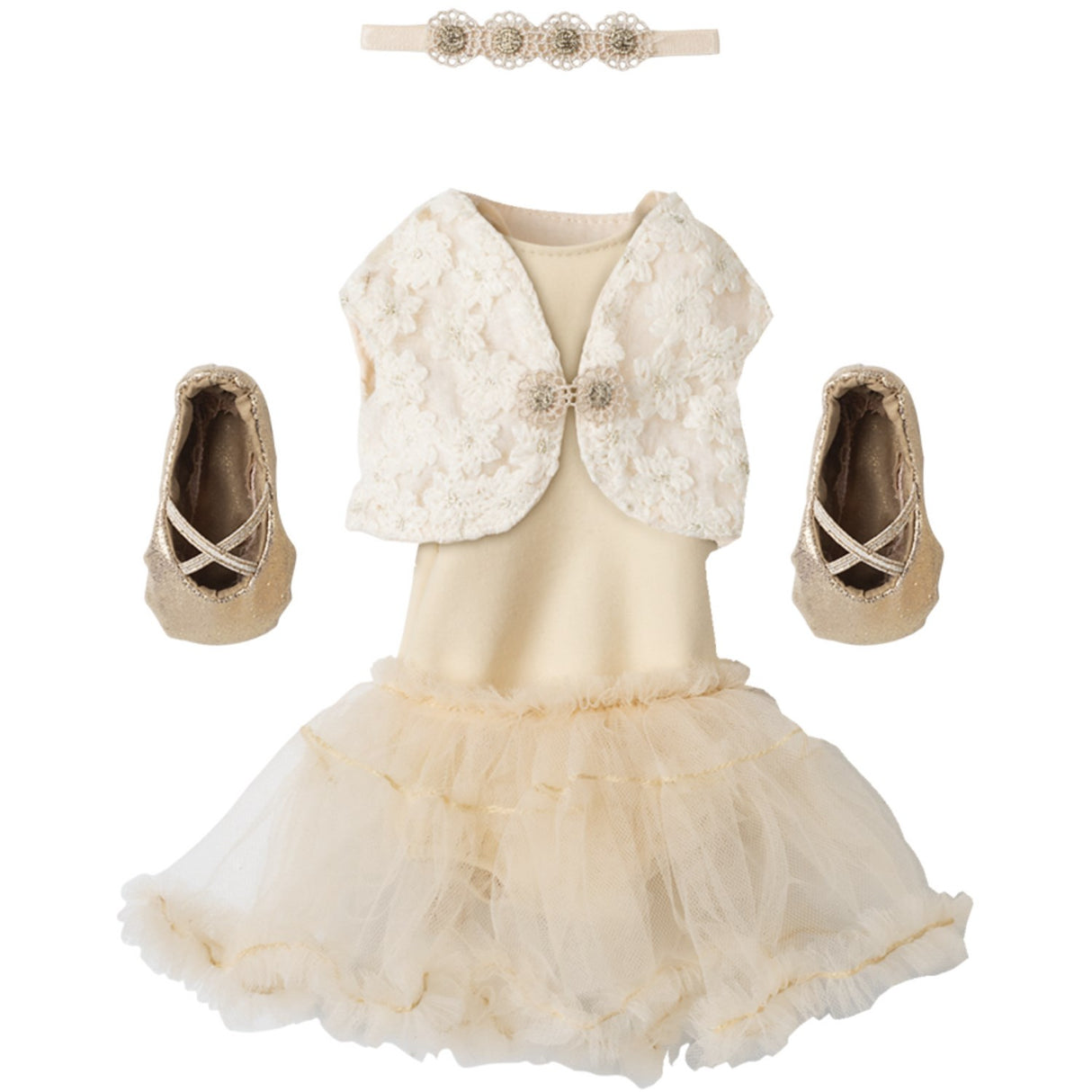 Maileg Balletdragt Och Tylskørt Creme, Størrelse 3