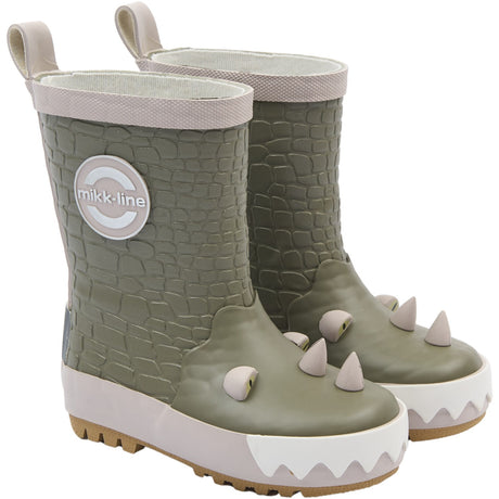 Mikk-Line Dusty Olive Gummistövlar 3D Dragon