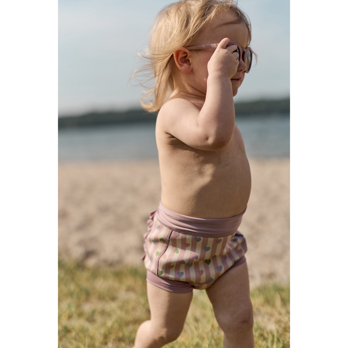 Mikk-Line Heart AOP Swim Baby Pant Frill AOP