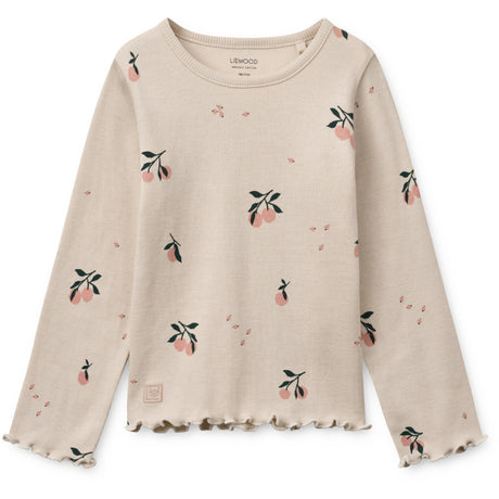 LIEWOOD Peach / Sea Shell Nieve Printed Longsleeve Rib T-Shirt