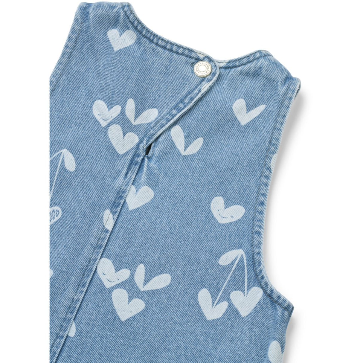 LIEWOOD Sweethearts / Light Blue Denim Angelica Printed Denim Frill Klänning