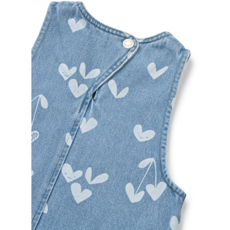 LIEWOOD Sweethearts / Light Blue Denim Angelica Printed Denim Frill Klänning