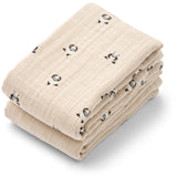 LIEWOOD Mini Panda / Sandy Mix Lewis Muslin Cloth 2-Pack