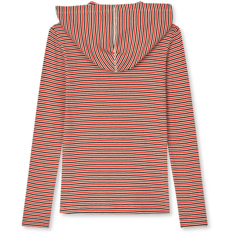Mads Nørgaard Fiery Red/Vanilla Ice 2X2 Bomull Stripe Tally Hoodies