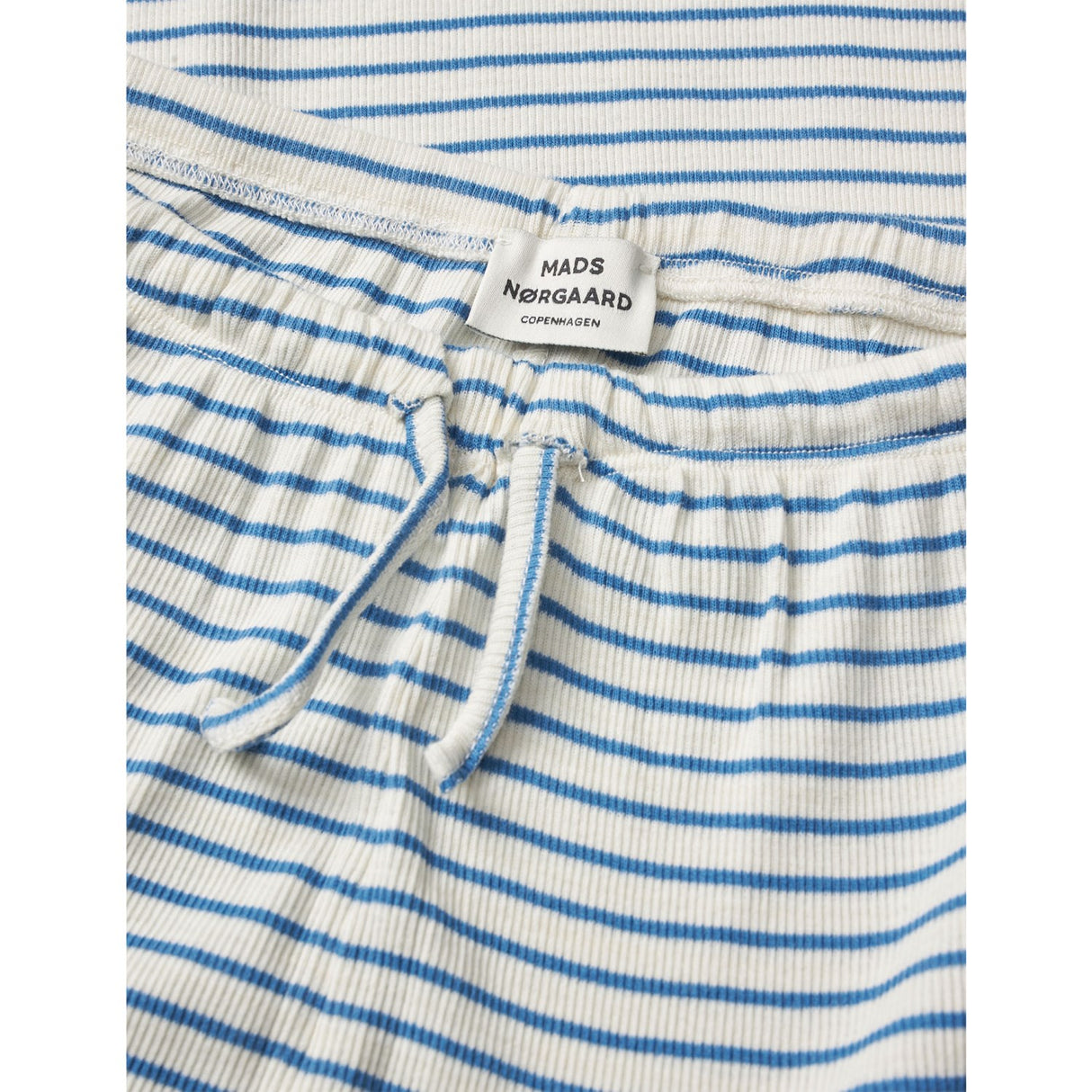 Mads Nørgaard Vanilla Ice/Bright Cobalt 2X2 Bomull Stripe Verona Byxor