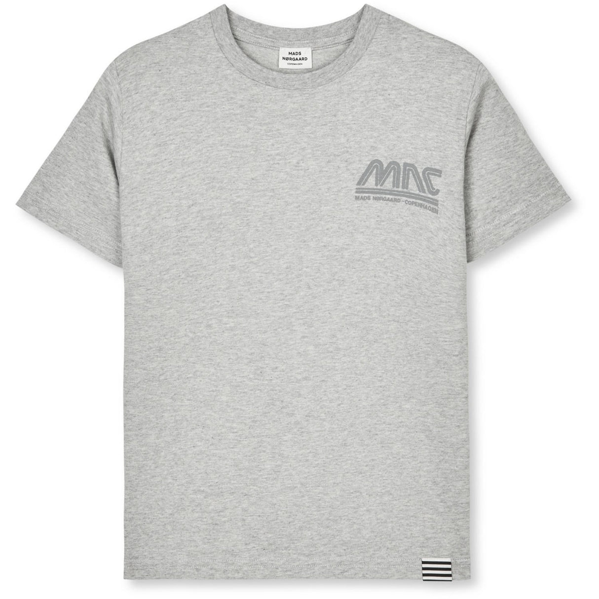 Mads Nørgaard Grey Melange Printed Tee Thorlino Logo Tee