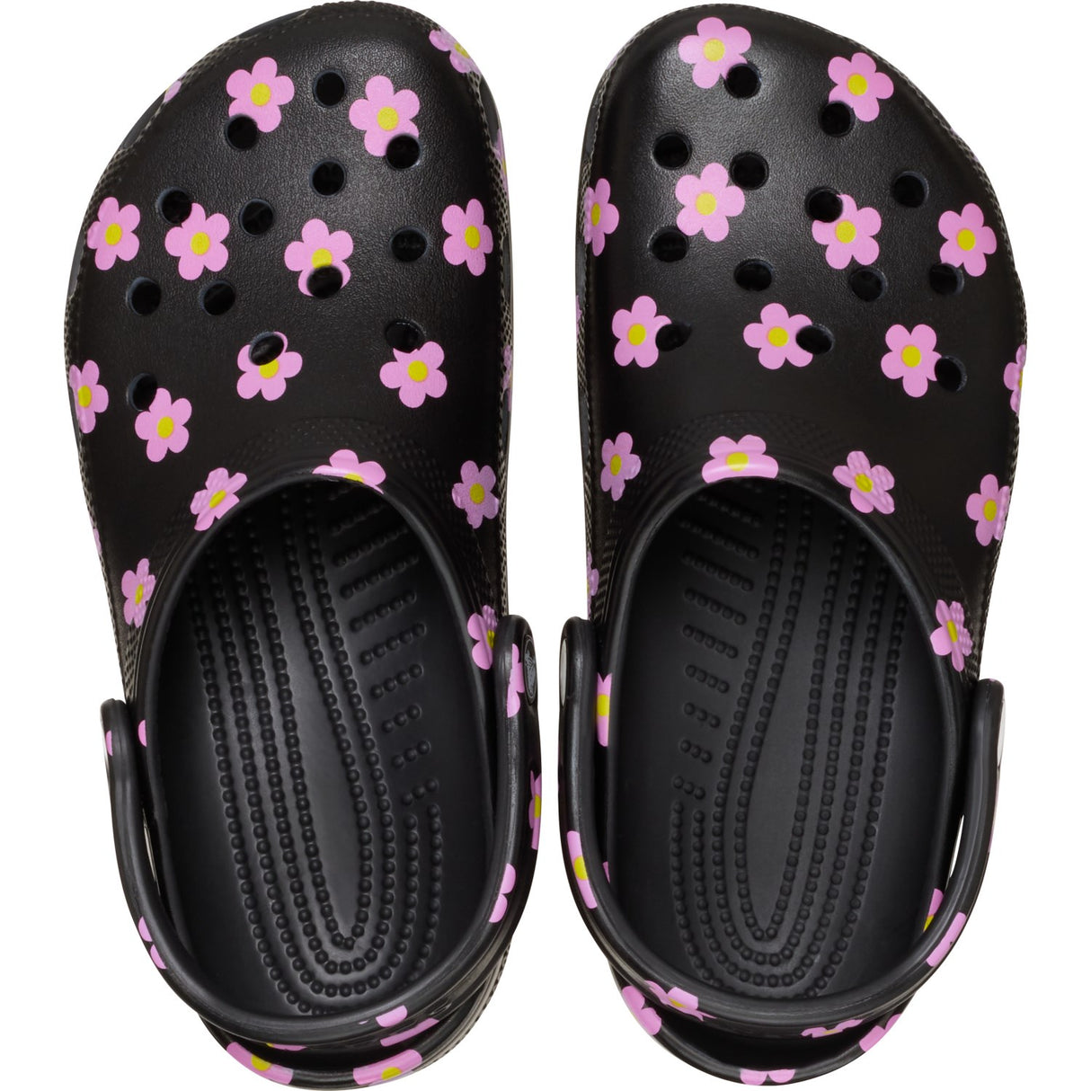 Crocs Black Classic Flower Clog K Blk