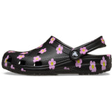 Crocs Black Classic Flower Clog K Blk