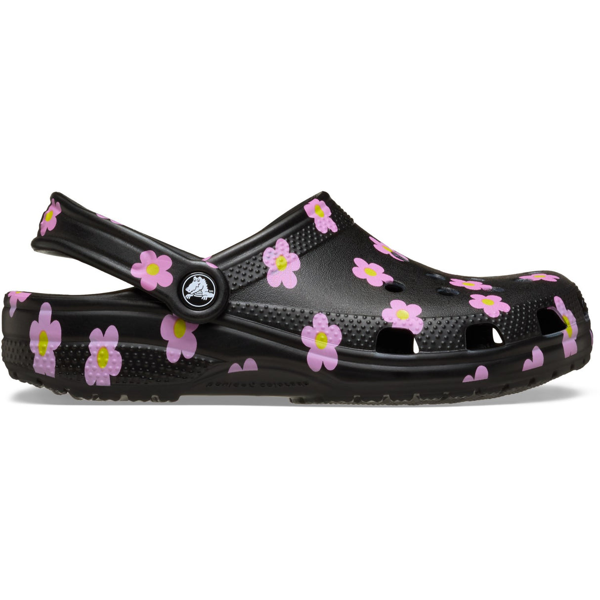 Crocs Black Classic Flower Clog K Blk