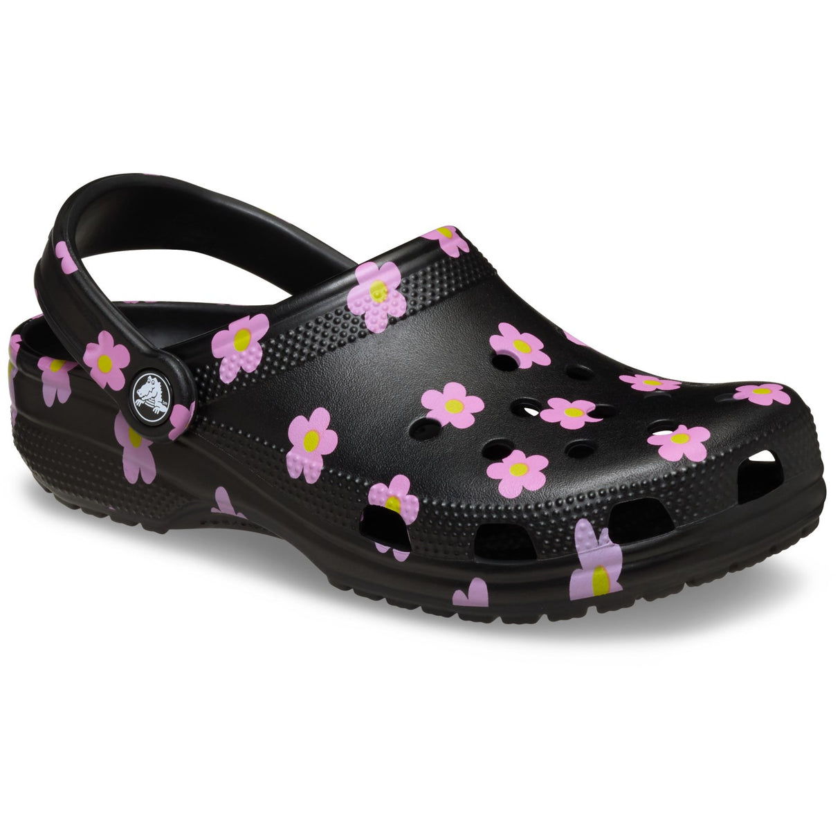 Crocs Black Classic Flower Clog K Blk