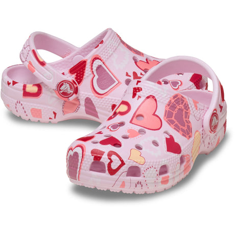 Crocs Pink Milk/Hearts Classic VDay Clog T PkMk/Hts