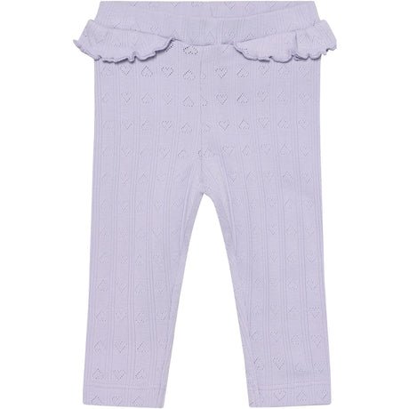 En Fant Purple Heather Leggings Pointelle