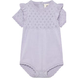 En Fant Purple Heather Romper Stickad