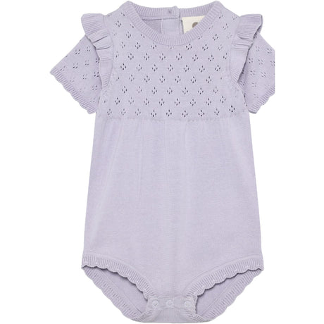En Fant Purple Heather Romper Stickad