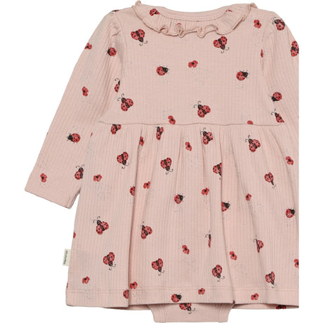 Minymo Peach Whip Body Klänning Ls Aop Rib