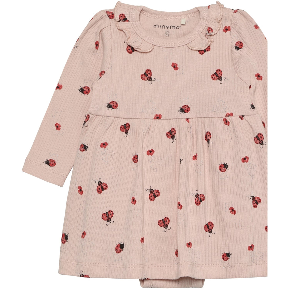 Minymo Peach Whip Body Klänning Ls Aop Rib