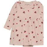 Minymo Peach Whip Body Klänning Ls Aop Rib