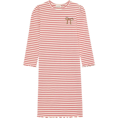 Minymo Spiced Coral Klänning Ls Rib