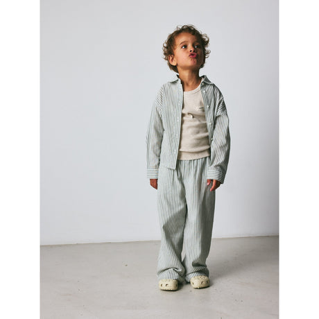 brunobruno nation Agave Green Stripe Nohrla Stripe Skjorta