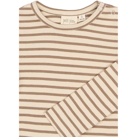 Petit Piao Ginger Snap Striped PPSky L_S Tee