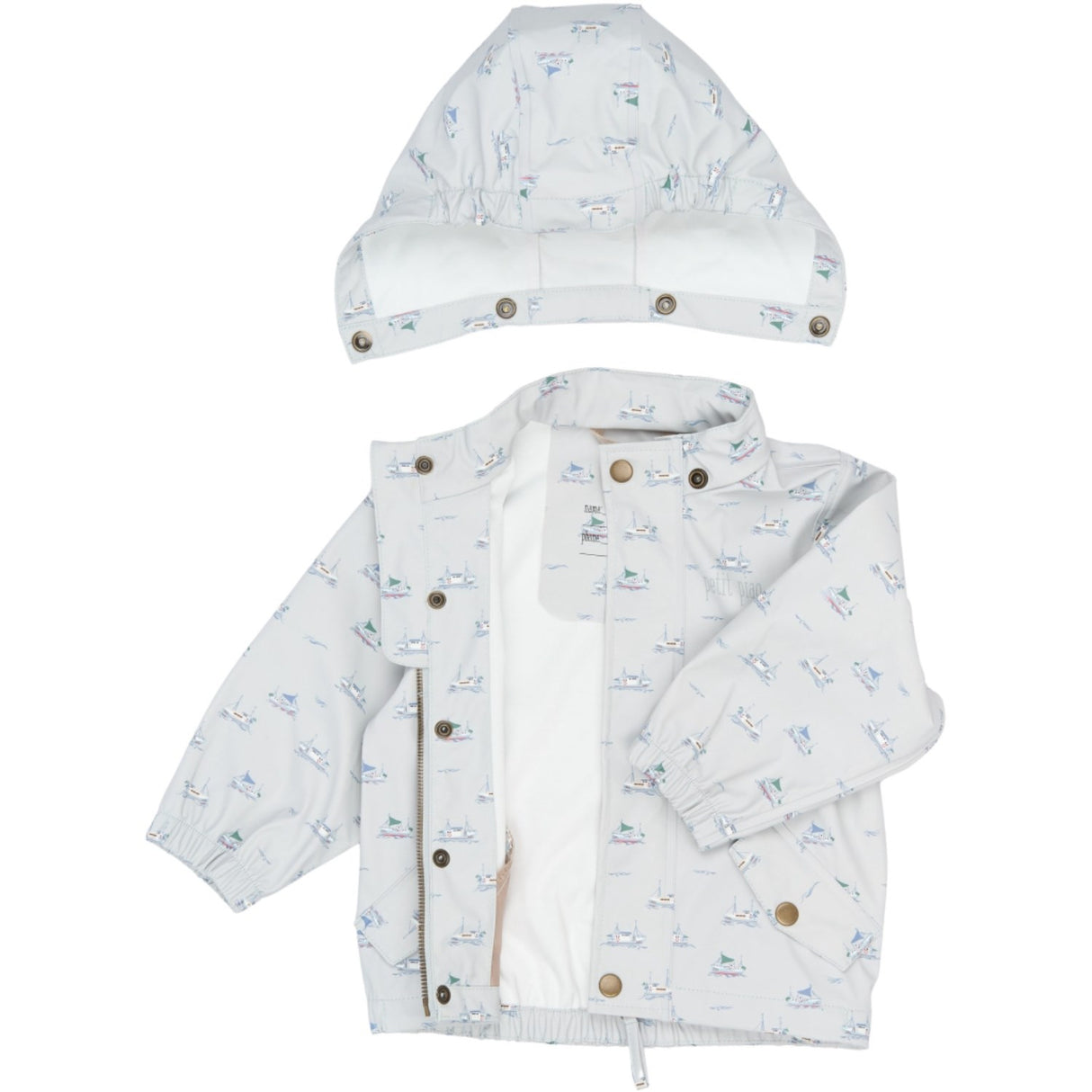 Petit Piao Pearl Blue Boat AOP PPDai Regnkläder Sett W. Susp.