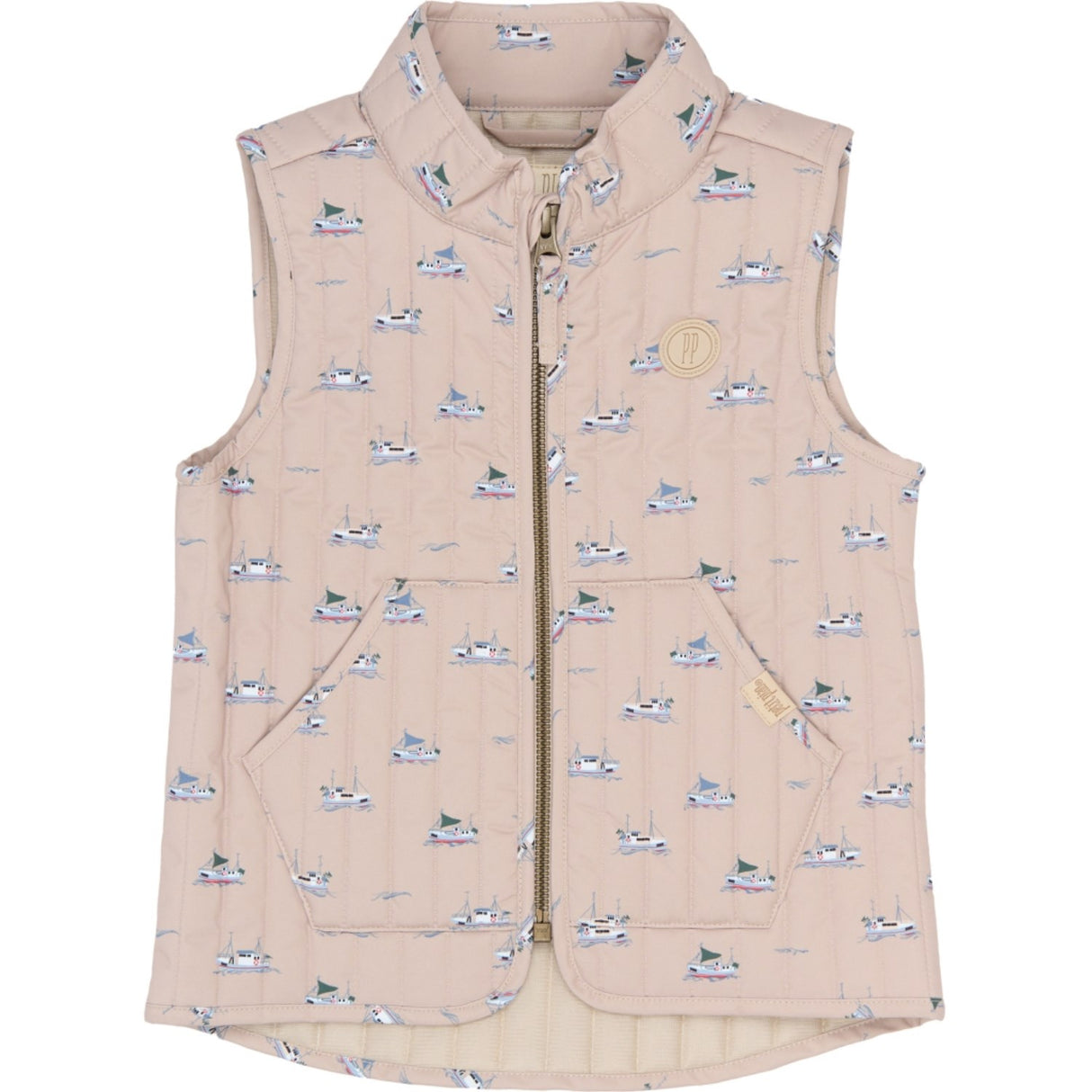 Petit Piao Oxford Tan Boat AOP PPEver Thermo Waistcoat