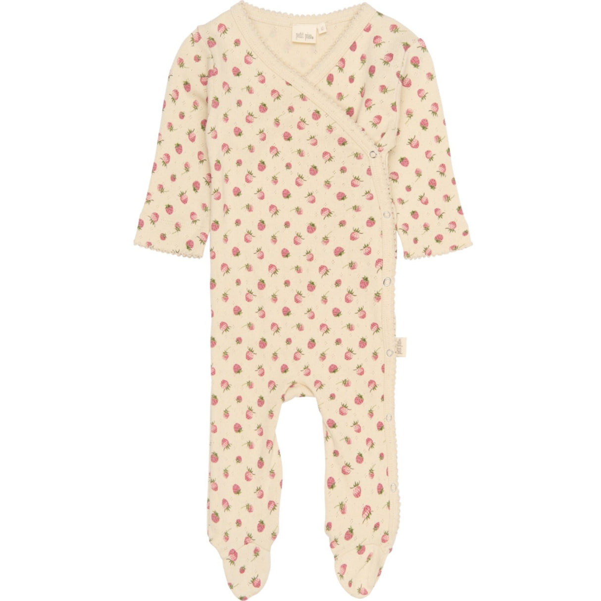 Petit Piao Fog Strawberry AOP PPDea L_S Byxdress Fold Feet NB