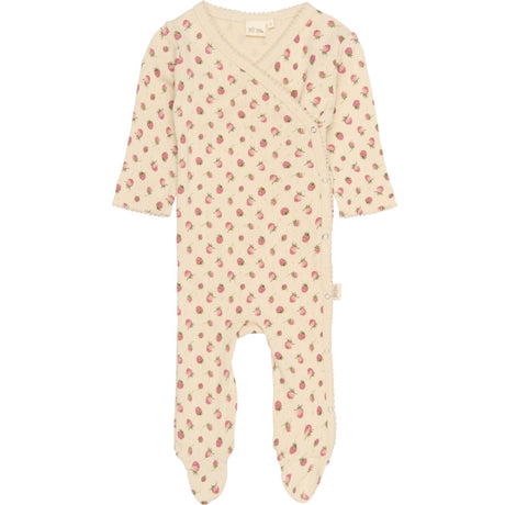 Petit Piao Fog Strawberry AOP PPDea L_S Byxdress Fold Feet NB