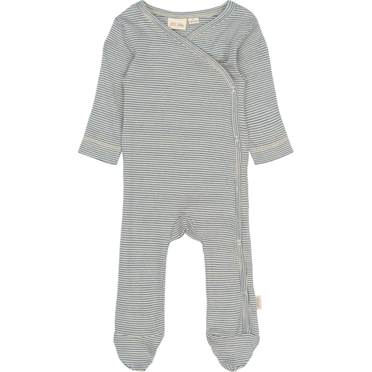 Petit Piao True Navy/Dark Off White PPDian L_S Byxdress Fold Feet NB NOOS