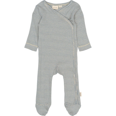 Petit Piao True Navy/Dark Off White PPDian L_S Byxdress Fold Feet NB NOOS