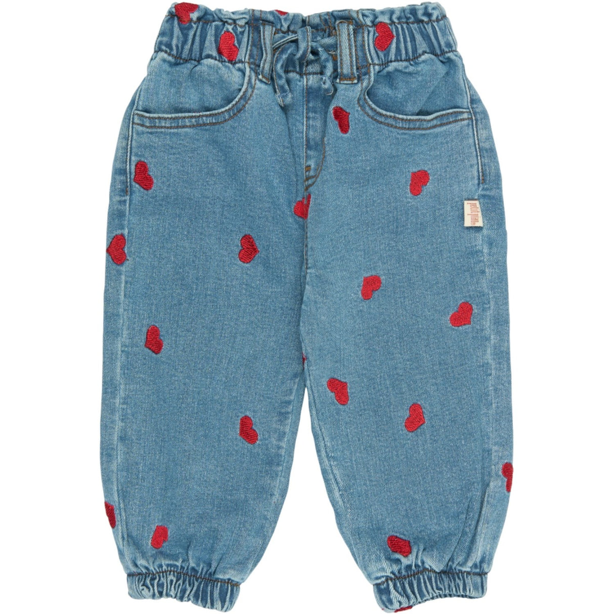 Petit Piao Light Blue Denim EMB PPEva Denim Byxor