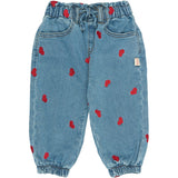 Petit Piao Light Blue Denim EMB PPEva Denim Byxor