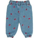 Petit Piao Light Blue Denim EMB PPEva Denim Byxor