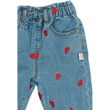 Petit Piao Light Blue Denim EMB PPEva Denim Byxor
