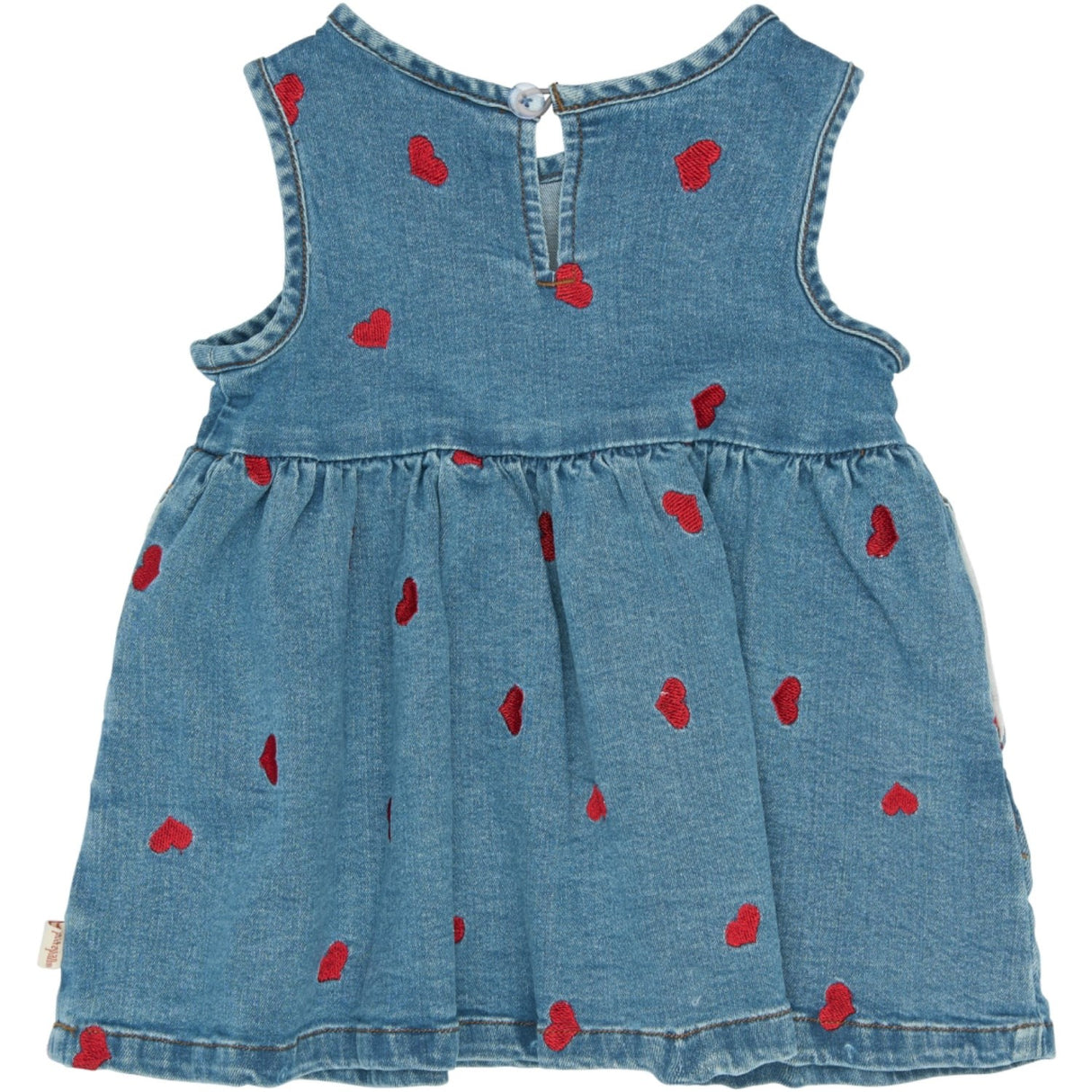 Petit Piao Light Blue Denim EMB PPEva S_L Denim Klänning