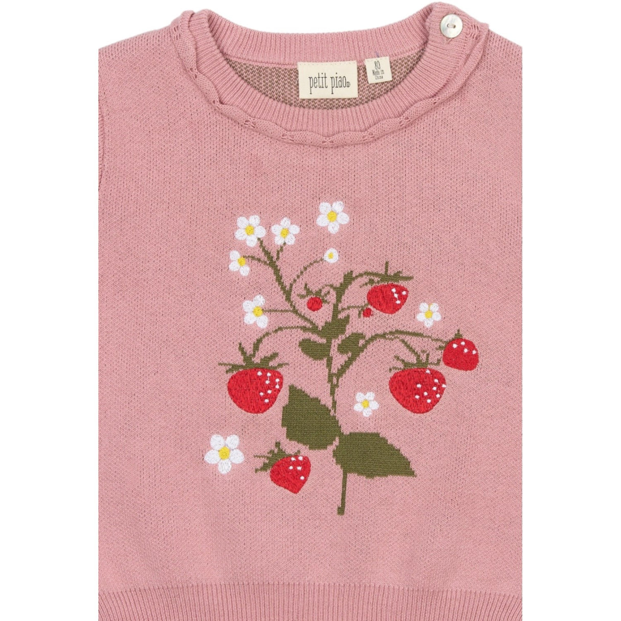 Petit Piao Dusty Rose PPEllen Stickad Pullover