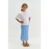 The New Forever Blue Tntove Long Rib Kjol