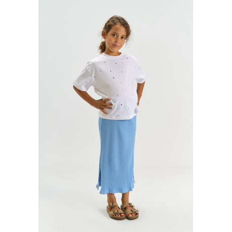 The New Forever Blue Tntove Long Rib Kjol