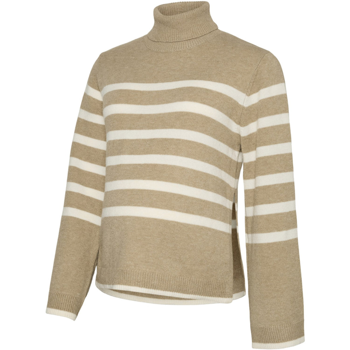Mama;licious Fossil Birch Mlmimmi Vita Ls Striped Stickad Topp 2F