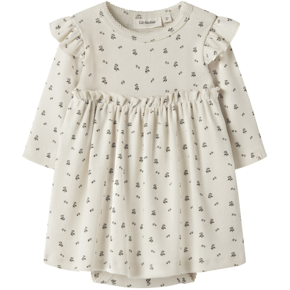 Lil'Atelier Turtledove Blue Flower Nbflago Mia Ls Body Klänning Lil