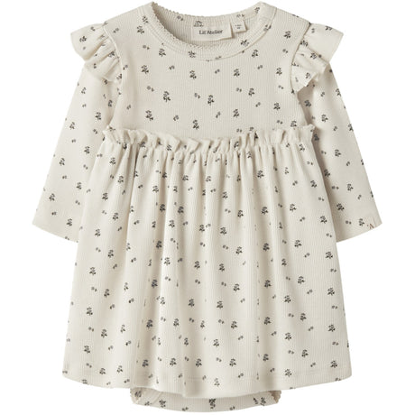 Lil'Atelier Turtledove Blue Flower Nbflago Mia Ls Body Klänning Lil