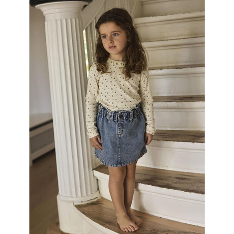 Lil'Atelier Turtledove Blue Flower Nmflago Mai Ls Slim Topp Lil