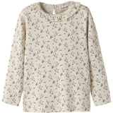 Lil'Atelier Turtledove Rose Flower Nmflago Mai Ls Slim Topp Lil