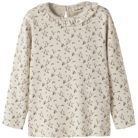 Lil'Atelier Turtledove Rose Flower Nmflago Mai Ls Slim Topp Lil