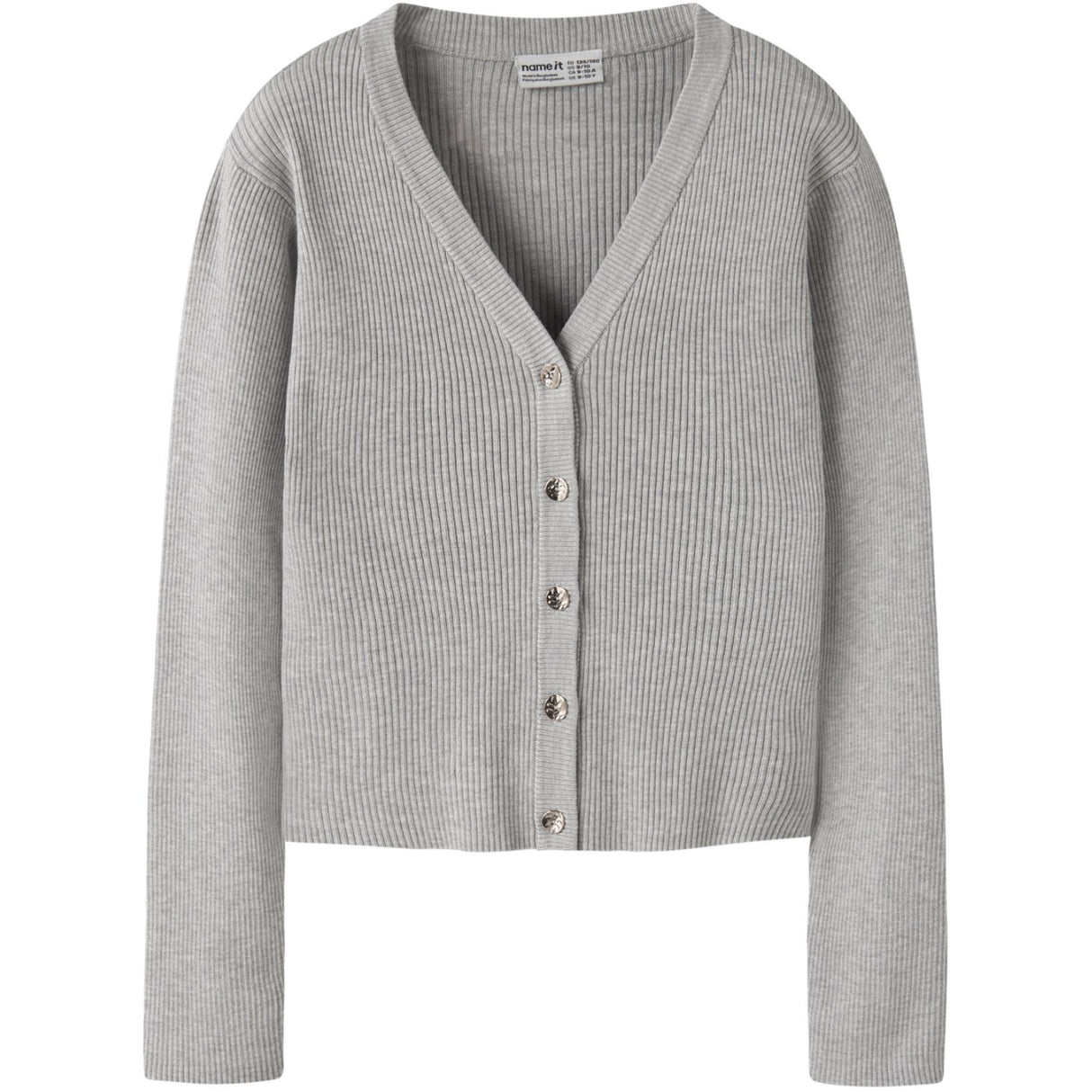 Name It Light Grey Melange Nkflarenlise Xsl Ls Stickad Card