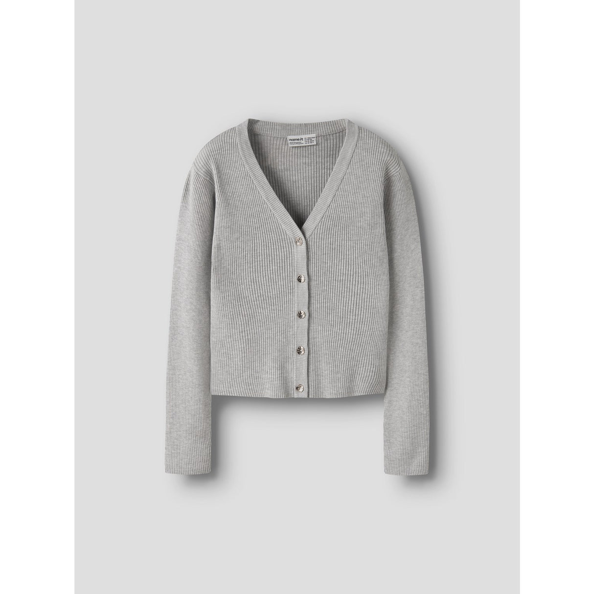Name It Light Grey Melange Nkflarenlise Xsl Ls Stickad Card