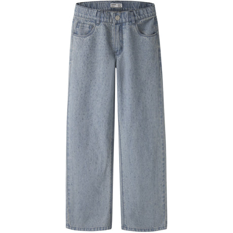 Name It Special Blue Grey Denim Nkfrose Wide Rain Jeans 4577-Im