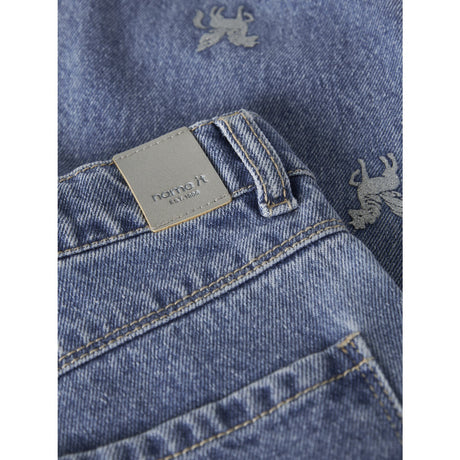 Name It Medium Blue Denim Unicorn Glitter Nmfbella Barrel Glitter Jeans 4577-Im L