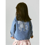 Name It Medium Blue Denim Unicorn Glitter Nmfluna Glitter Dnm Jacka 4577-Im L