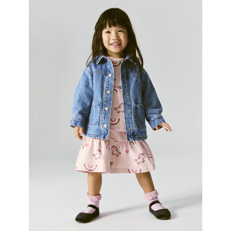 Name It Medium Blue Denim Unicorn Glitter Nmfluna Glitter Dnm Jacka 4577-Im L